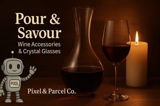 Pour & Savour wine accessories & crystal glasses – elegant essentials for wine lovers.