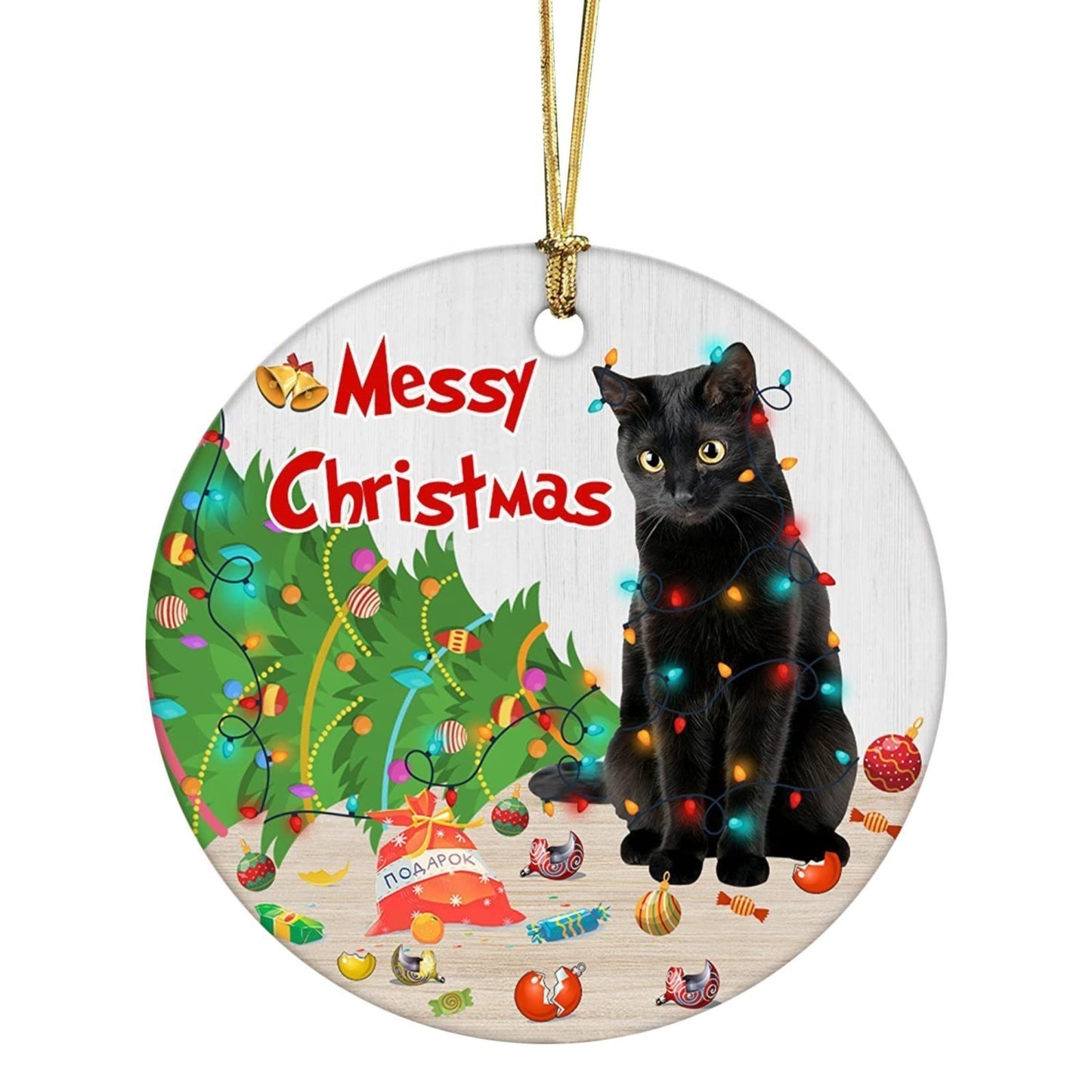 Black Cat Christmas Ornaments – Acrylic Double-Sided Printed Decorations