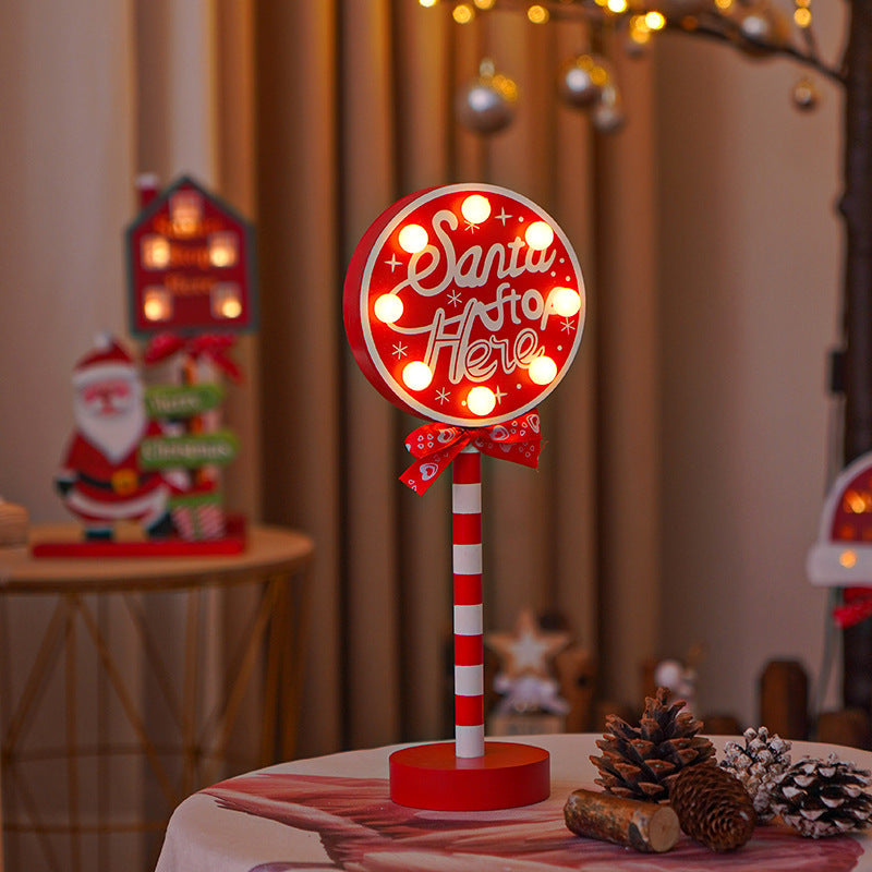 Christmas Road STOP Decorative Wooden LED Lights – Festive Atmosphere Lamp | Pixel & Parcel Co.