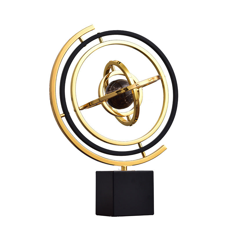 Office Globe Decoration – Modern Iron Geometric Desk & Living Room Ornament