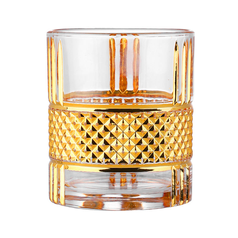 Gold Whiskey Glass – Elegant Household Crystal Wine Glass