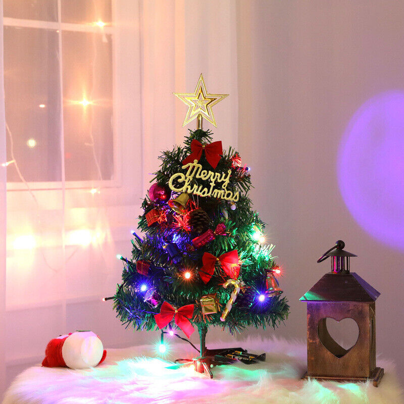 60CM Long Tabletop Artificial Mini Christmas Tree with LED Lights – Holiday Decoration | Pixel & Parcel Co.
