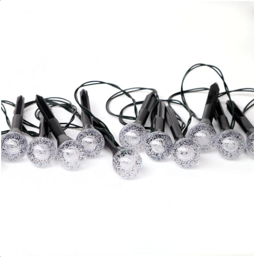 Solar LED Stake Lights – Multi-Coloured 20 Ball Outdoor Garden & Path Lighting