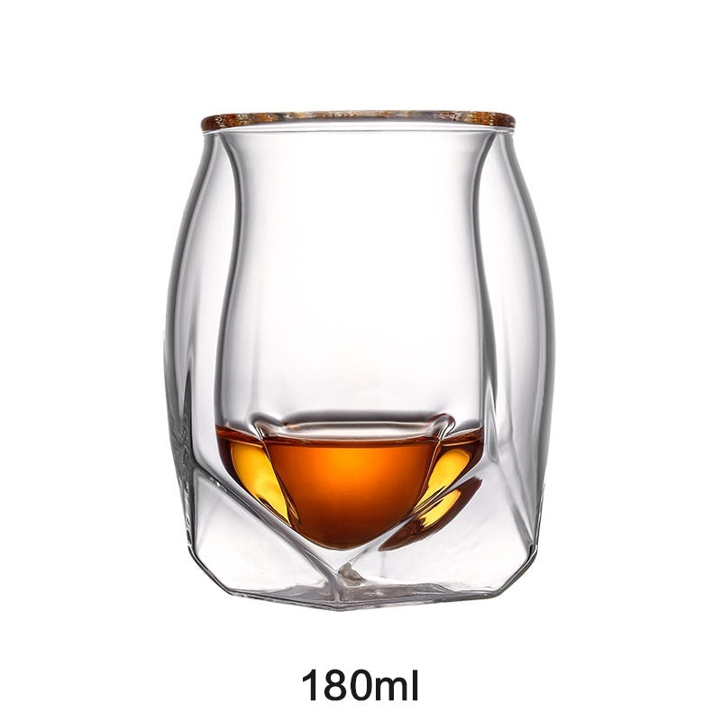 Whiskey Glass – Handmade Double-Walled Borosilicate Crystal Cup (180ml)