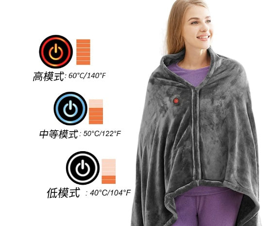 Winter Heated Flannel Blanket – USB Electric Body Warmer & Warm Shawl