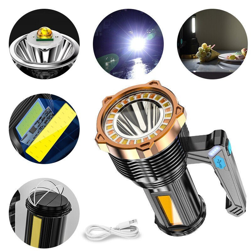 High Powered 12000000LM LED Flashlight – Super Bright USB Rechargeable Torch