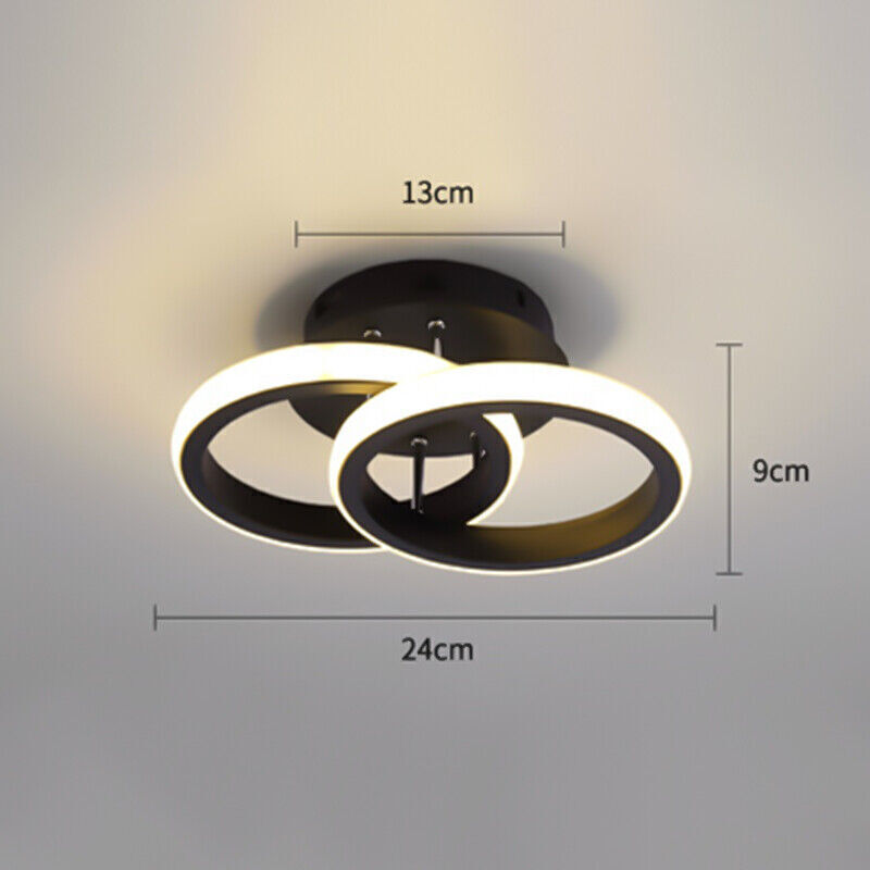 Modern LED Ceiling Light – Double Round Pendant Lamp for Bedroom & Living Room