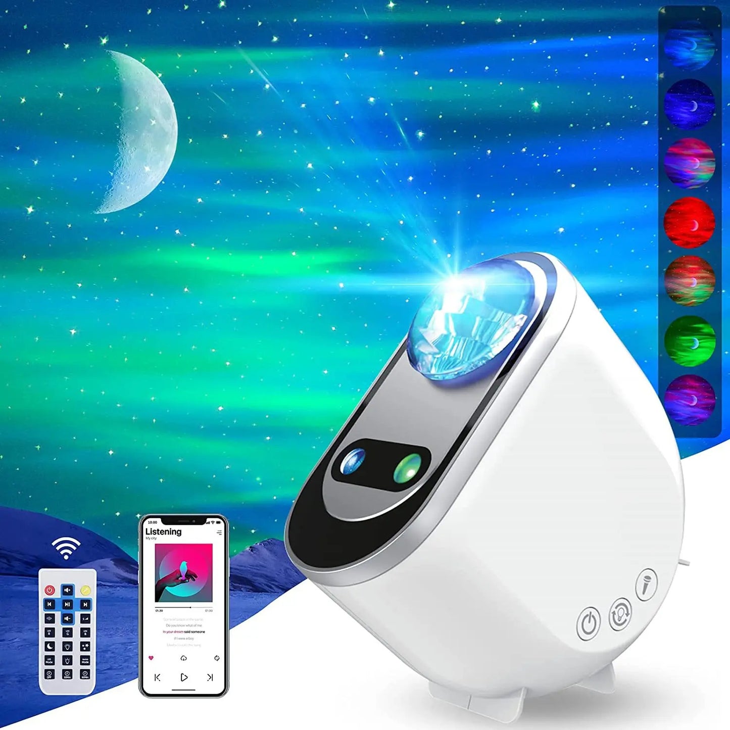 Aurora Borealis Starlight Projector LED Galaxy Star Atmosphere Night Light