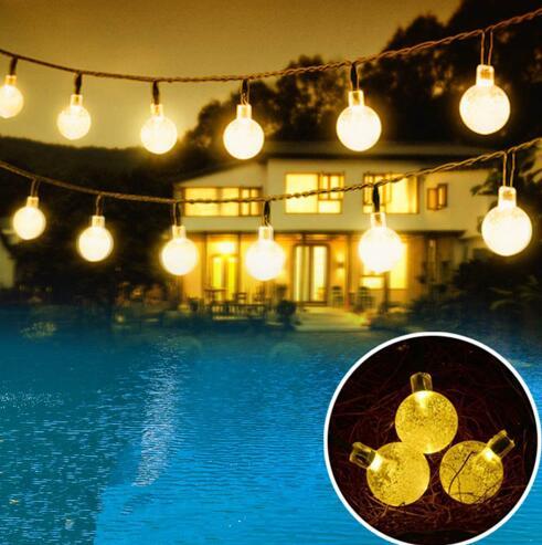 Crystal Solar LED Lamp String Lights – Outdoor Christmas Garden Decoration