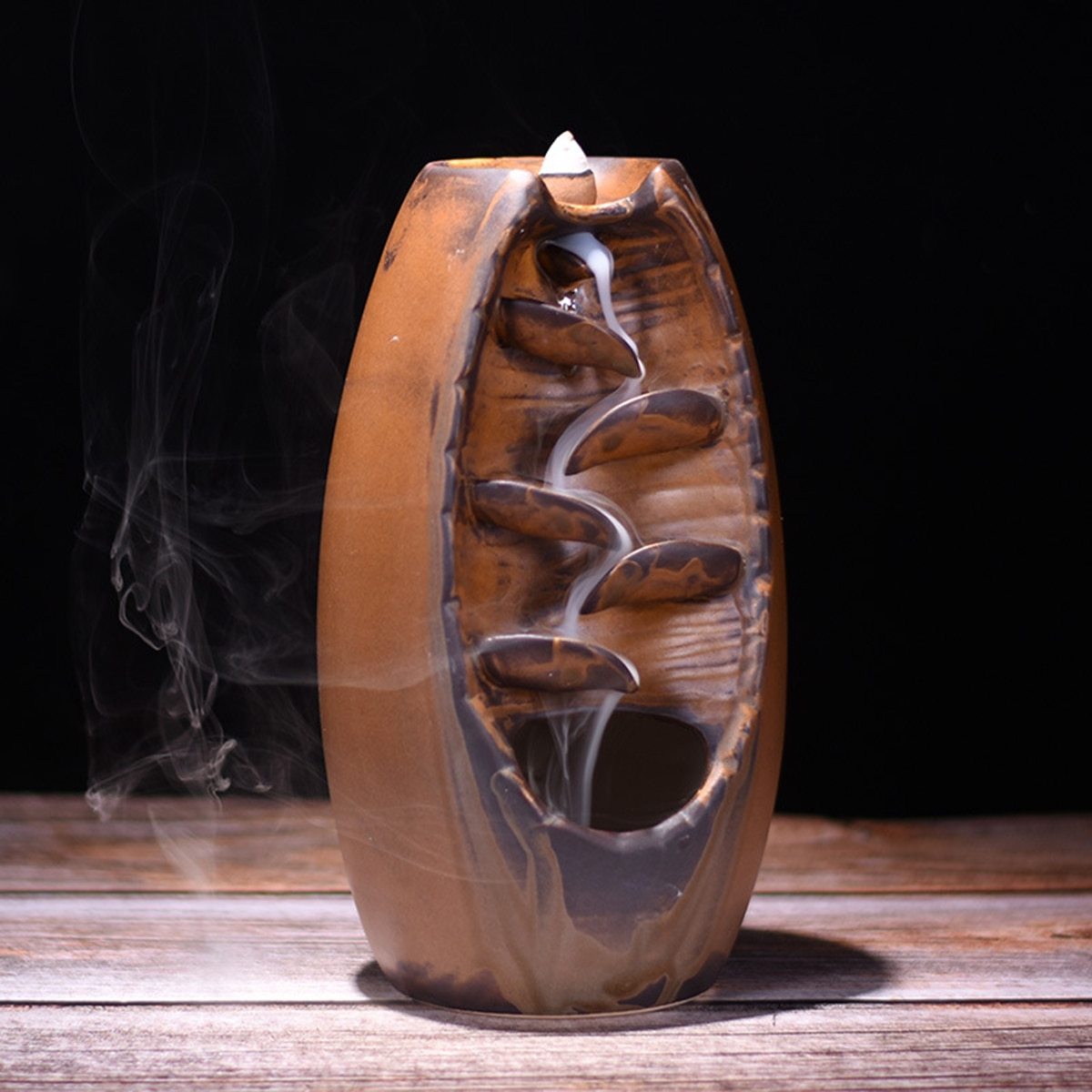 Multi-Layer Ceramic Backflow Incense Burner – Waterfall Aromatherapy Ornament