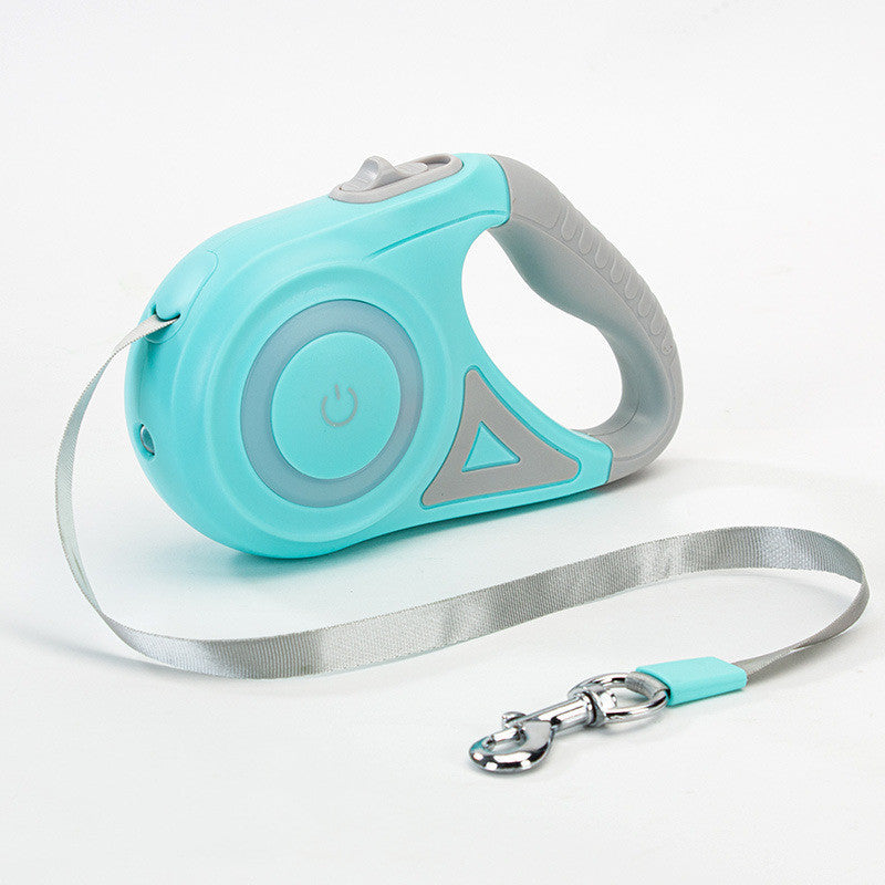 Retractable Dog Leash with Collar – Automatic Pet Traction Rope with Spotlight for Small & Medium Dogs