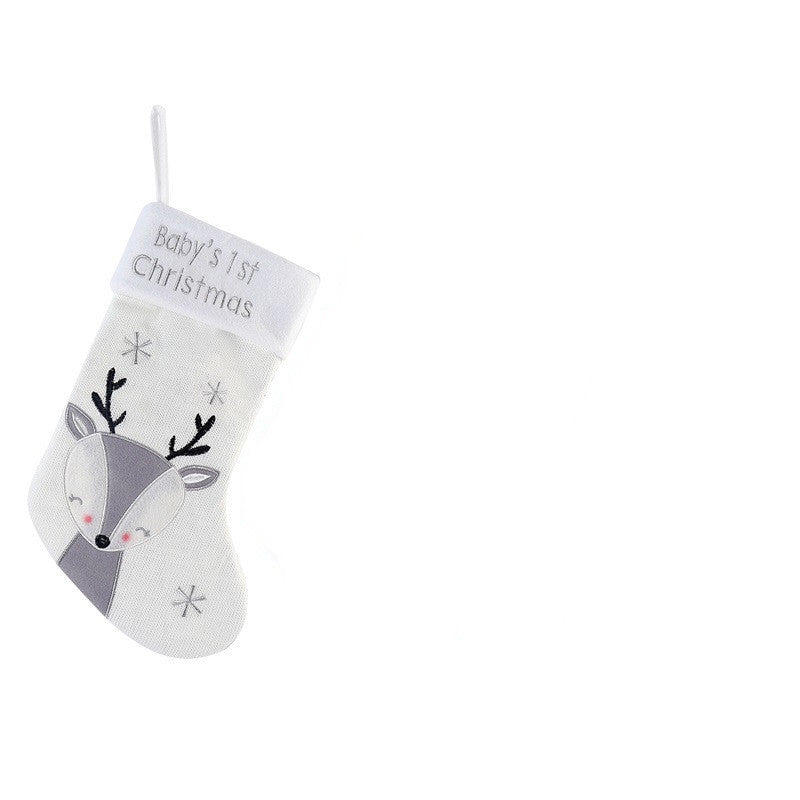 Baby’s First Christmas Fox Wool Gift Stocking – Festive Holiday Decoration