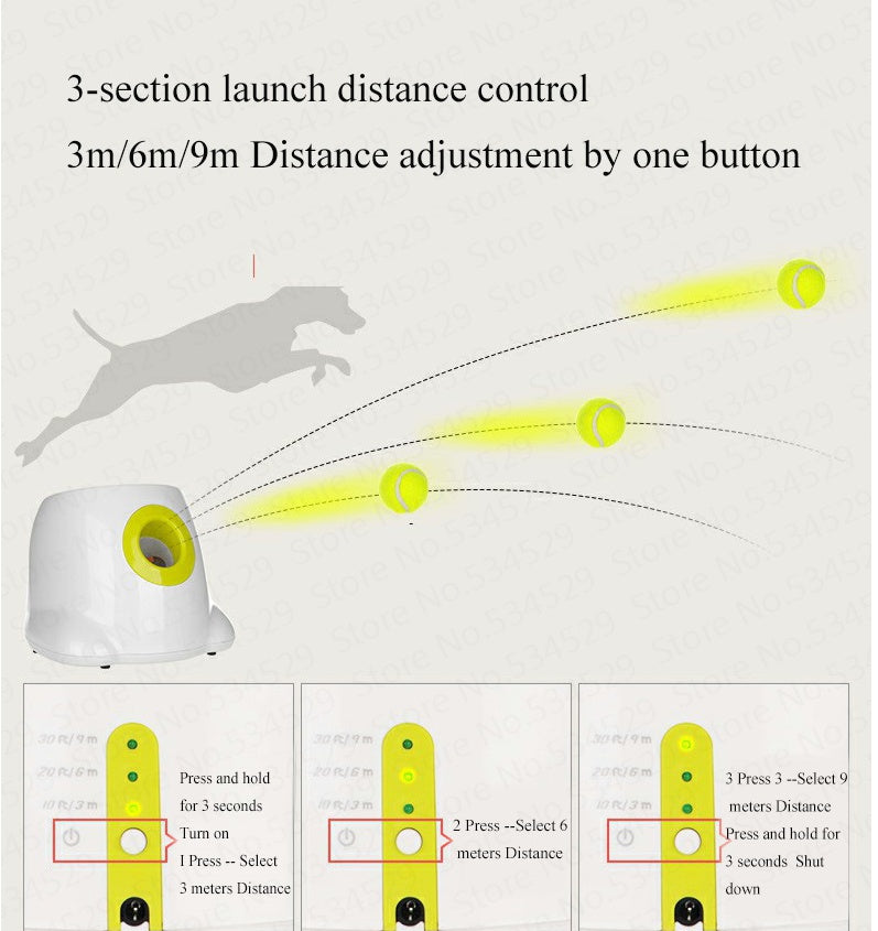 Automatic Interactive Dog Ball Launcher – Smart Fetch Machine with Adjustable Distances