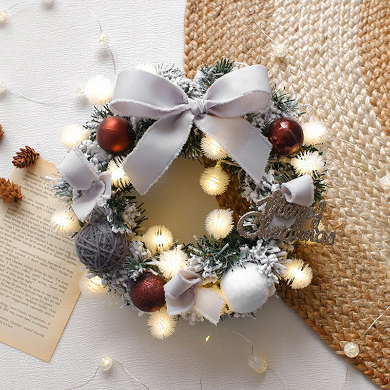 Multicolour Christmas Wreath with LED String Lights – Pendant & Package Decoration | Pixel & Parcel Co.