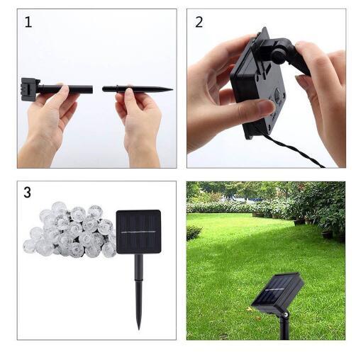 Crystal Solar LED Lamp String Lights – Outdoor Christmas Garden Decoration