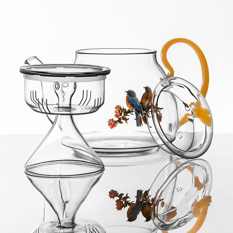 Borosilicate Glass Teapot — Creative Cartoon Flower