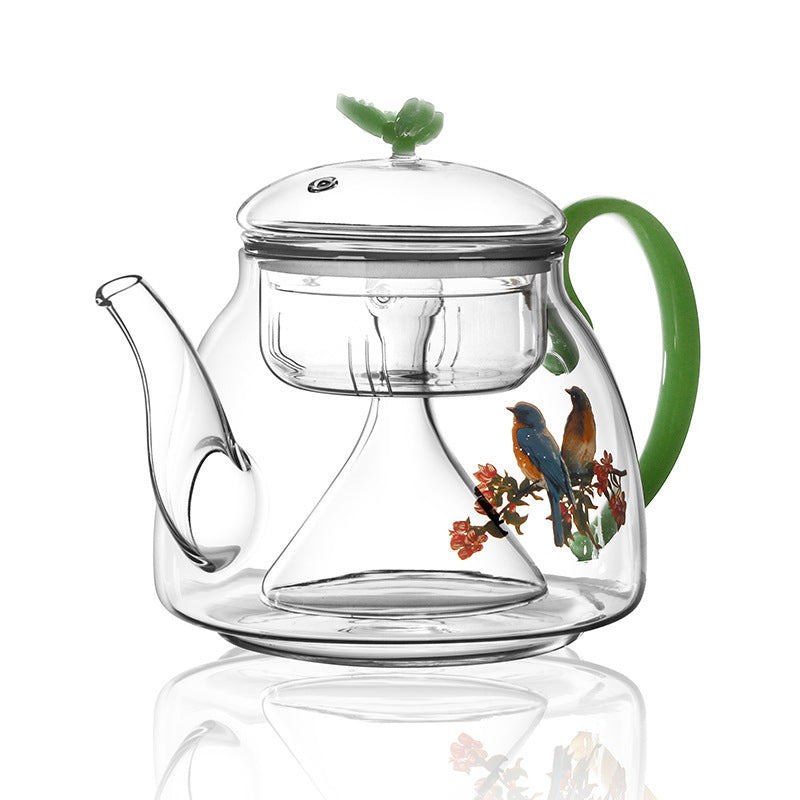 Borosilicate Glass Teapot — Creative Cartoon Flower