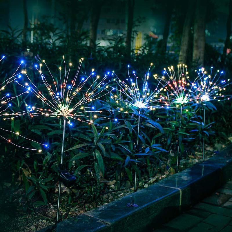 Ground Inserted Firework Lights – Solar LED Outdoor Christmas Lawn Decoration | Pixel & Parcel Co.