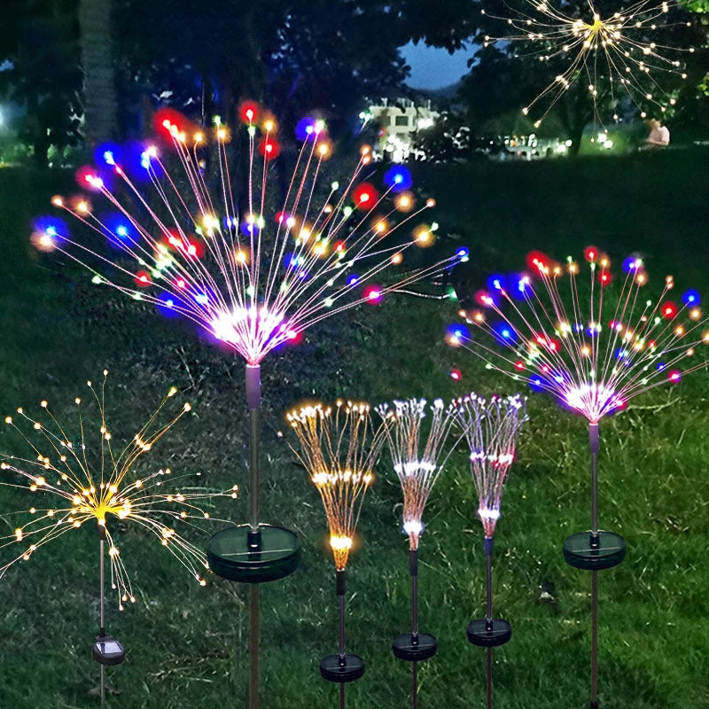 Ground Inserted Firework Lights – Solar LED Outdoor Christmas Lawn Decoration | Pixel & Parcel Co.