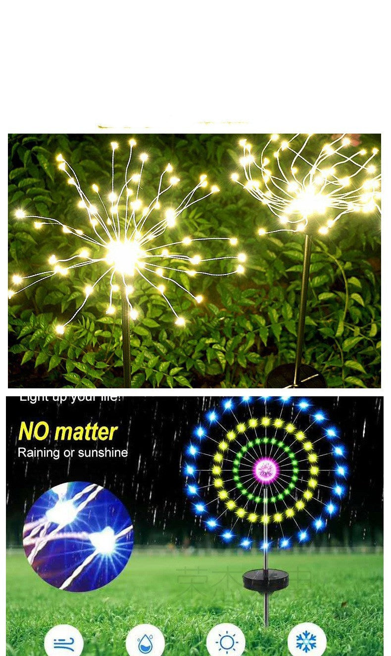 Ground Inserted Firework Lights – Solar LED Outdoor Christmas Lawn Decoration | Pixel & Parcel Co.