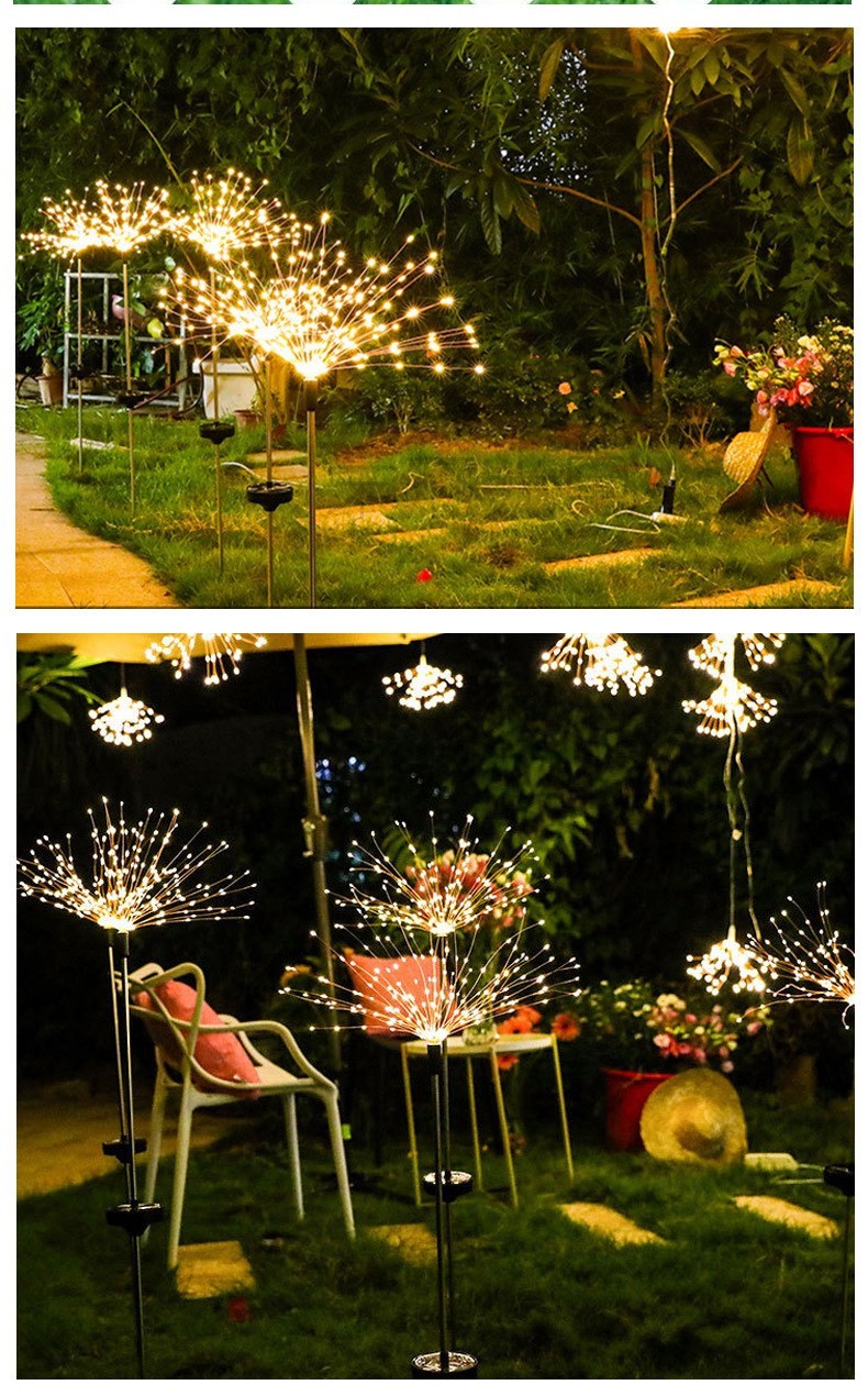 Ground Inserted Firework Lights – Solar LED Outdoor Christmas Lawn Decoration | Pixel & Parcel Co.