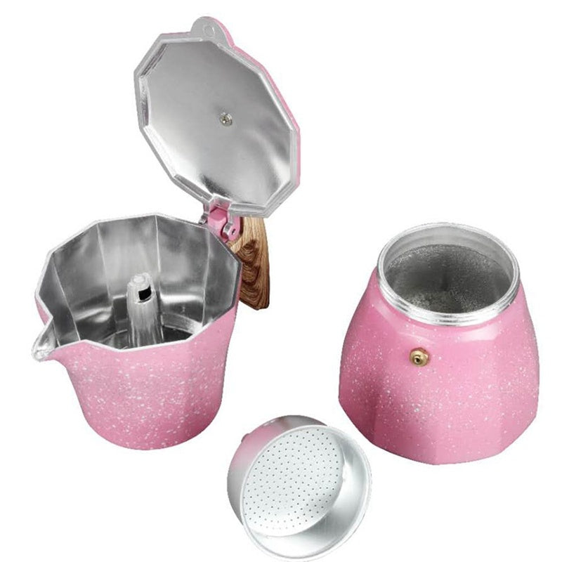 European-Style Aluminium Moka Pot — Octagonal Stovetop Coffee Maker