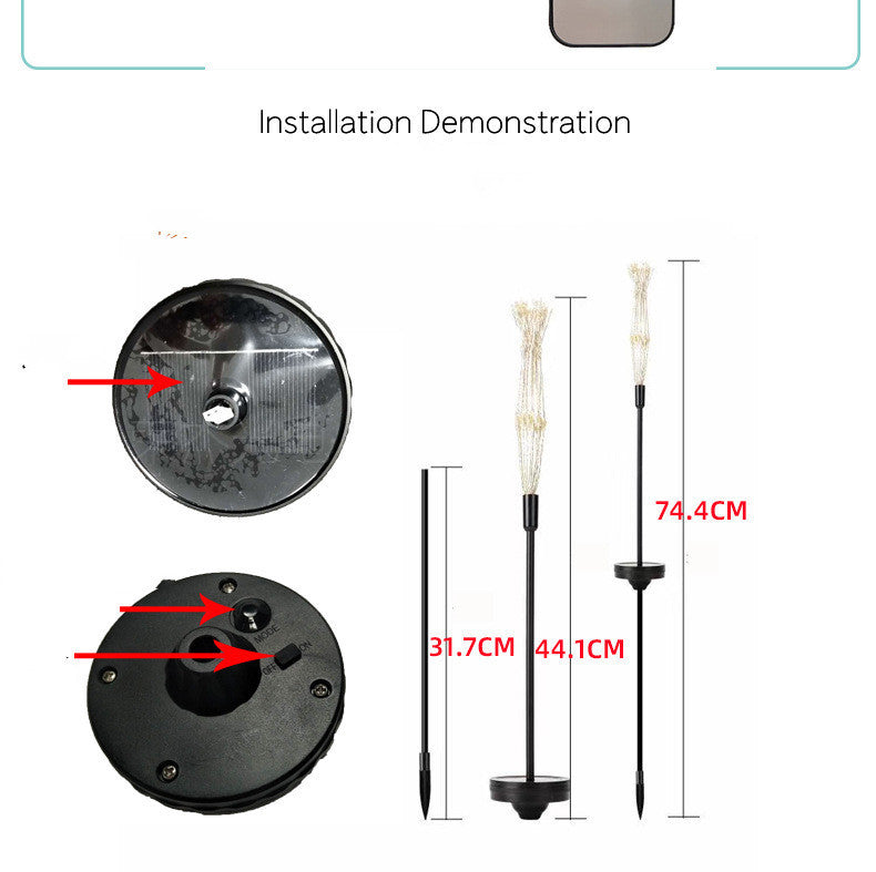 Ground Inserted Firework Lights – Solar LED Outdoor Christmas Lawn Decoration | Pixel & Parcel Co.