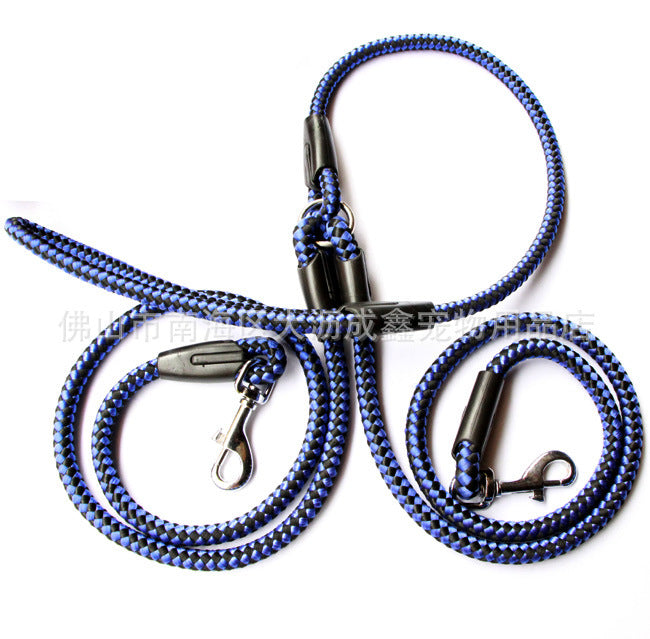 Double-Ended Dog Leash – One Plus Two Traction Rope with Collar for Walking Dogs