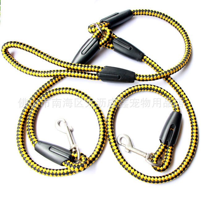 Double-Ended Dog Leash – One Plus Two Traction Rope with Collar for Walking Dogs