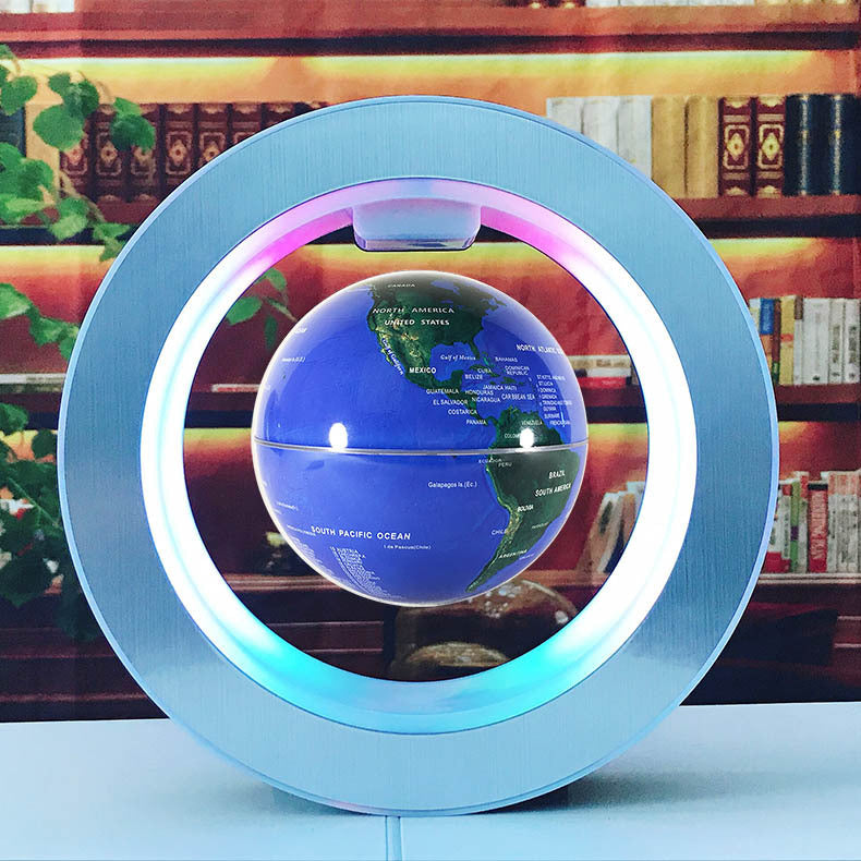 Round LED World Map Floating Globe – Magnetic Levitation Light