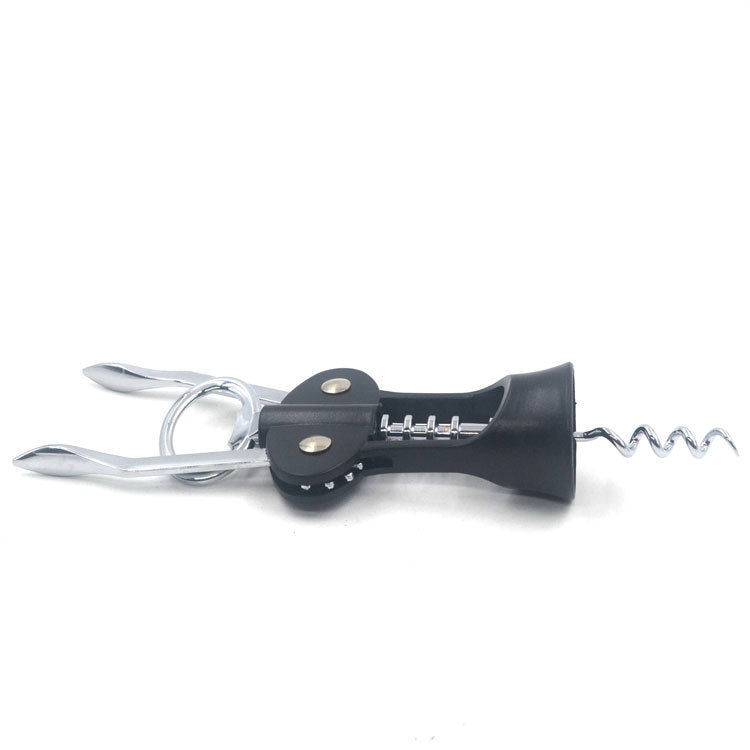 Zinc Alloy Wine Bottle Opener and Decanter – Black Wine Corkscrew with Comfortable Grip