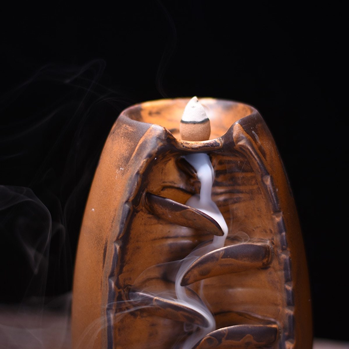 Multi-Layer Ceramic Backflow Incense Burner – Waterfall Aromatherapy Ornament