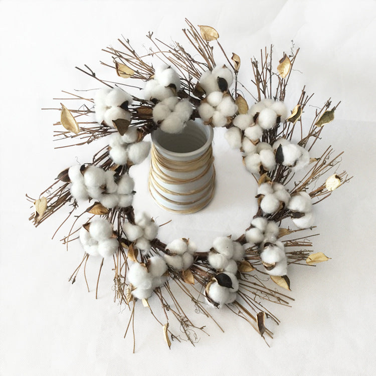 Cotton Twig Christmas Wreath – Rustic Holiday Door Decoration | Pixel & Parcel Co.