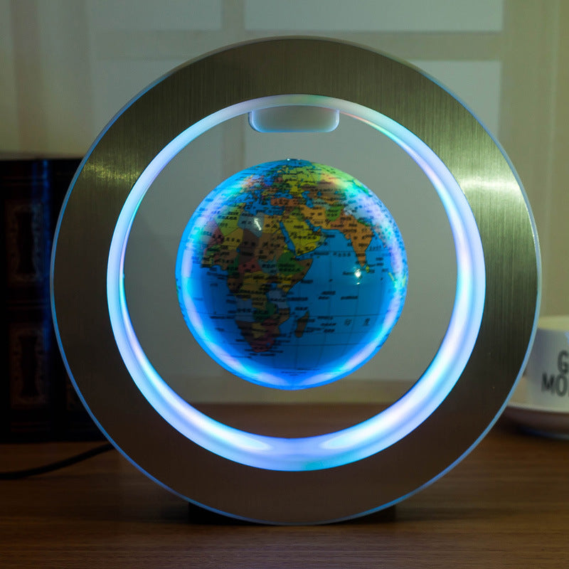 Round LED World Map Floating Globe – Magnetic Levitation Light