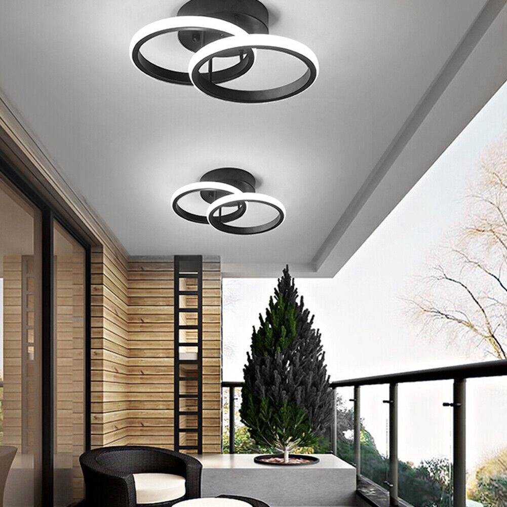 Modern LED Ceiling Light – Double Round Pendant Lamp for Bedroom & Living Room
