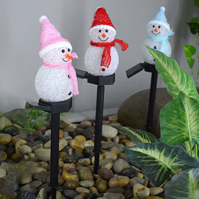 Christmas Solar Snowman Lawn Lights – LED Spike Garden & Path Decoration | Pixel & Parcel Co.