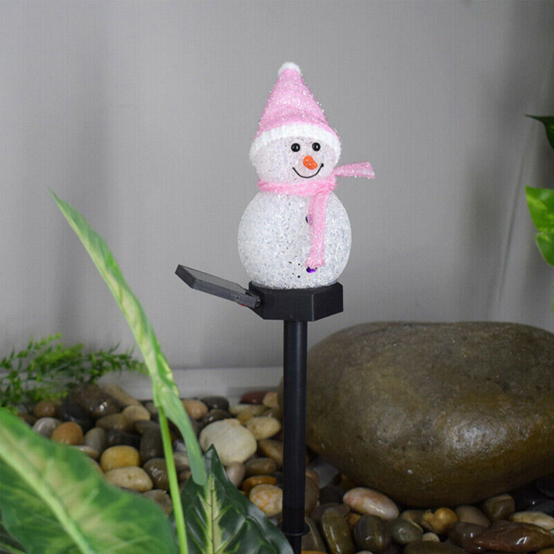 Christmas Solar Snowman Lawn Lights – LED Spike Garden & Path Decoration | Pixel & Parcel Co.