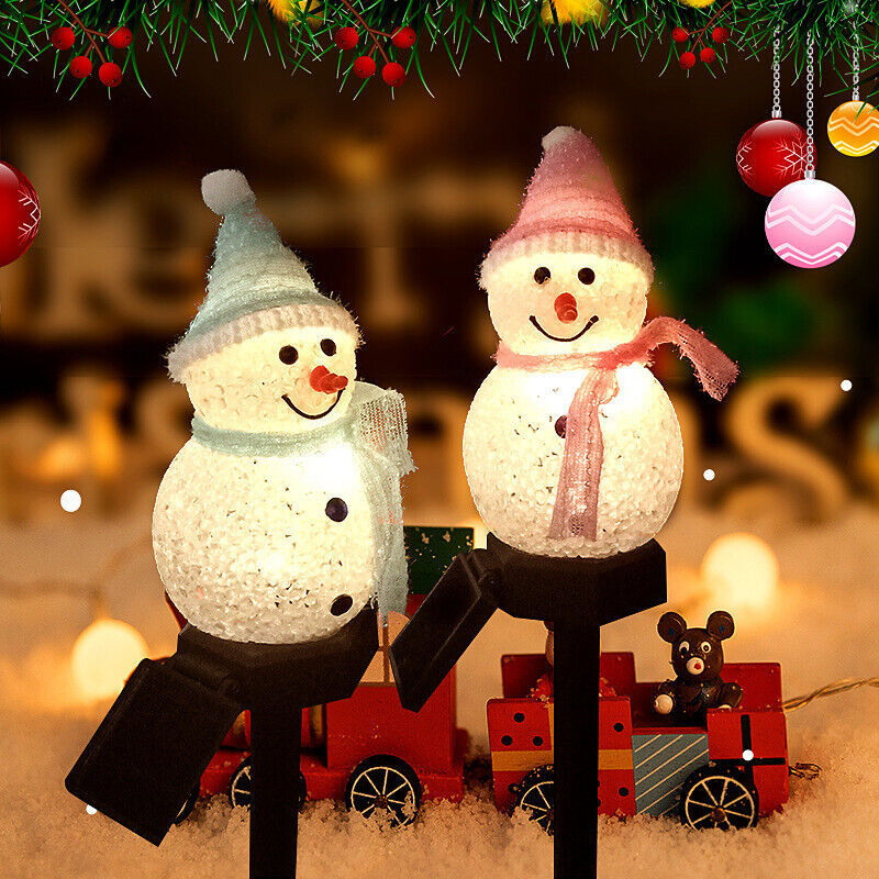 Christmas Solar Snowman Lawn Lights – LED Spike Garden & Path Decoration | Pixel & Parcel Co.