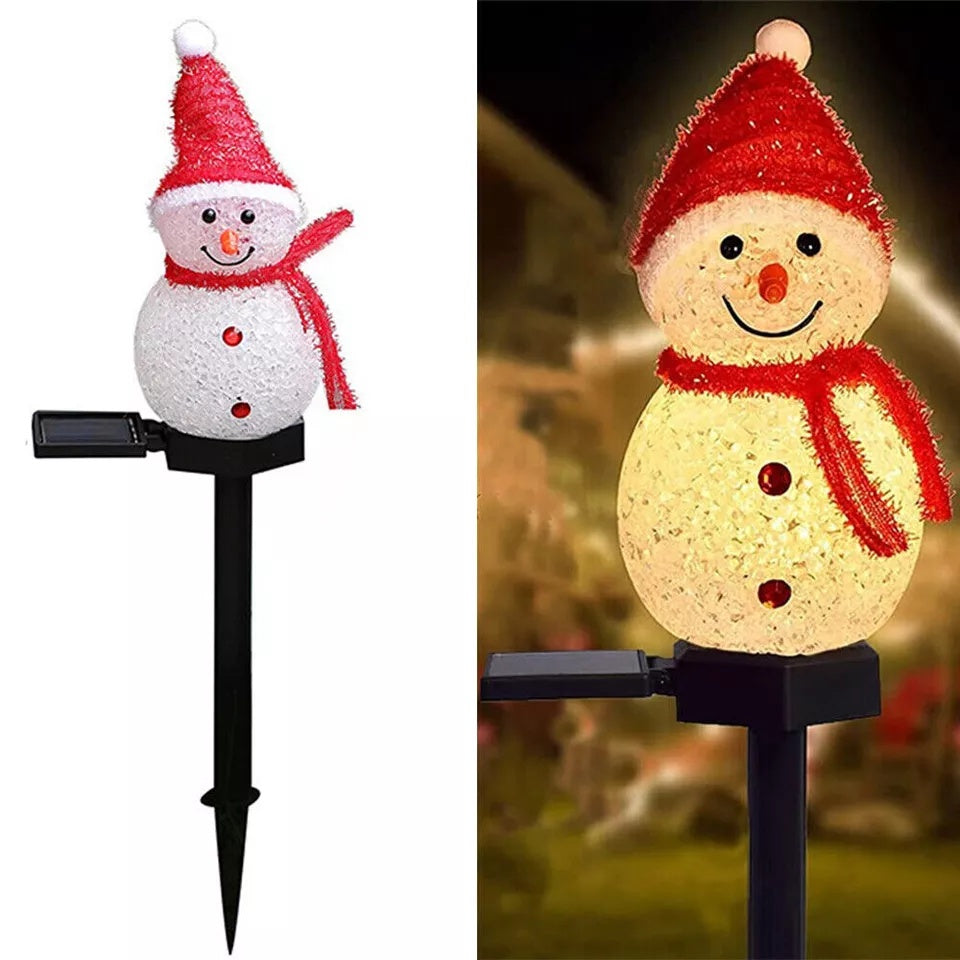 Christmas Solar Snowman Lawn Lights – LED Spike Garden & Path Decoration | Pixel & Parcel Co.