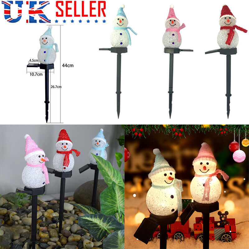 Christmas Solar Snowman Lawn Lights – LED Spike Garden & Path Decoration | Pixel & Parcel Co.