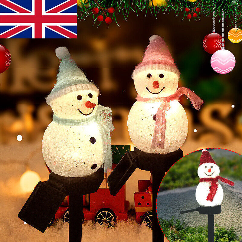 Christmas Solar Snowman Lawn Lights – LED Spike Garden & Path Decoration | Pixel & Parcel Co.