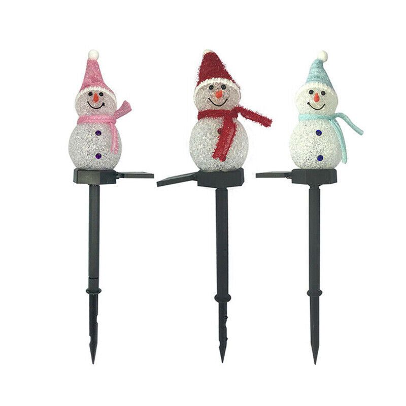 Christmas Solar Snowman Lawn Lights – LED Spike Garden & Path Decoration | Pixel & Parcel Co.