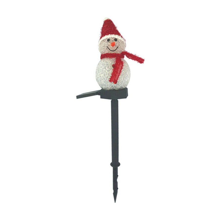 Christmas Solar Snowman Lawn Lights – LED Spike Garden & Path Decoration | Pixel & Parcel Co.