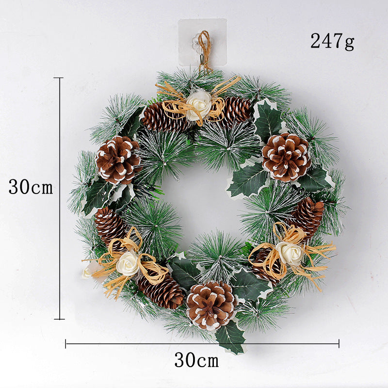 Christmas Simulation Pinecone Wreath – Door Hanging Holiday Decoration | Pixel & Parcel Co.