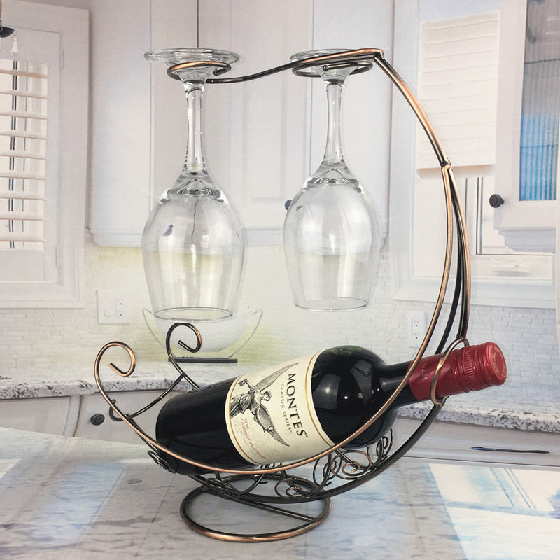 European Style Stainless Steel Wine Glass Rack – Countertop Wine Holder & Display Stand