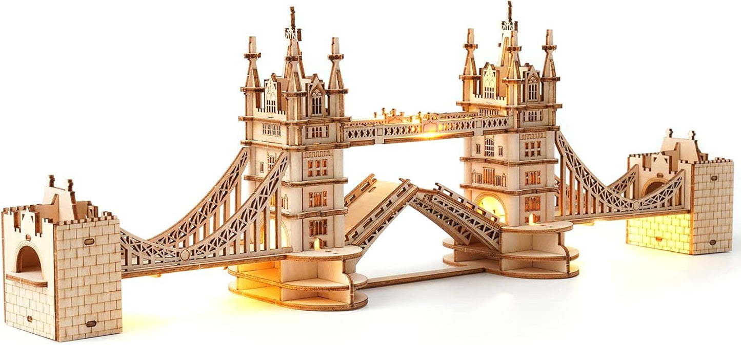 ROBOTIME 3D Wooden Puzzle – London Tower Bridge Model Kit (TG412)