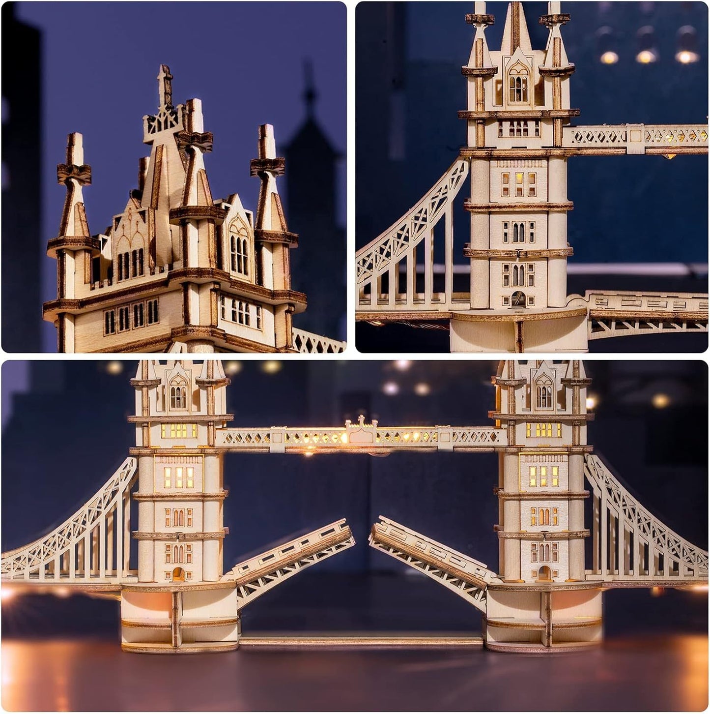 ROBOTIME 3D Wooden Puzzle – London Tower Bridge Model Kit (TG412)