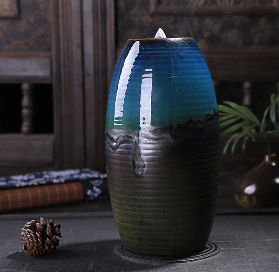 Multi-Layer Ceramic Backflow Incense Burner – Waterfall Aromatherapy Ornament