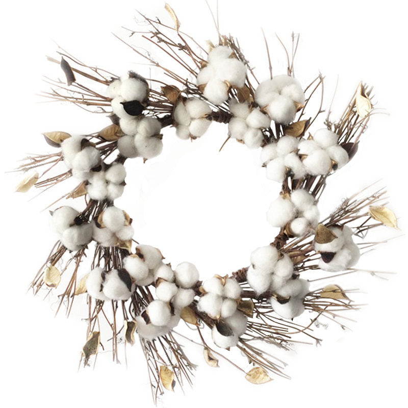 Cotton Twig Christmas Wreath – Rustic Holiday Door Decoration | Pixel & Parcel Co.
