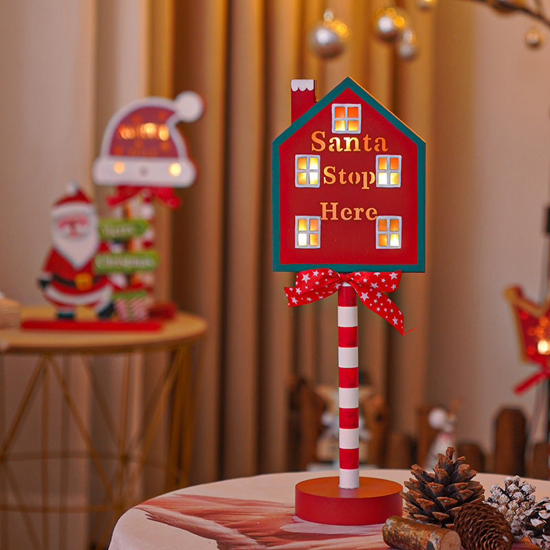Christmas Road STOP Decorative Wooden LED Lights – Festive Atmosphere Lamp | Pixel & Parcel Co.